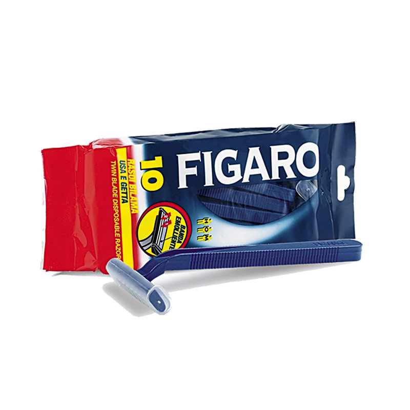 Figaro Одноразовые станки для бритья с двойным лезвием и смягчающей полоской (10 шт) - FIGARO