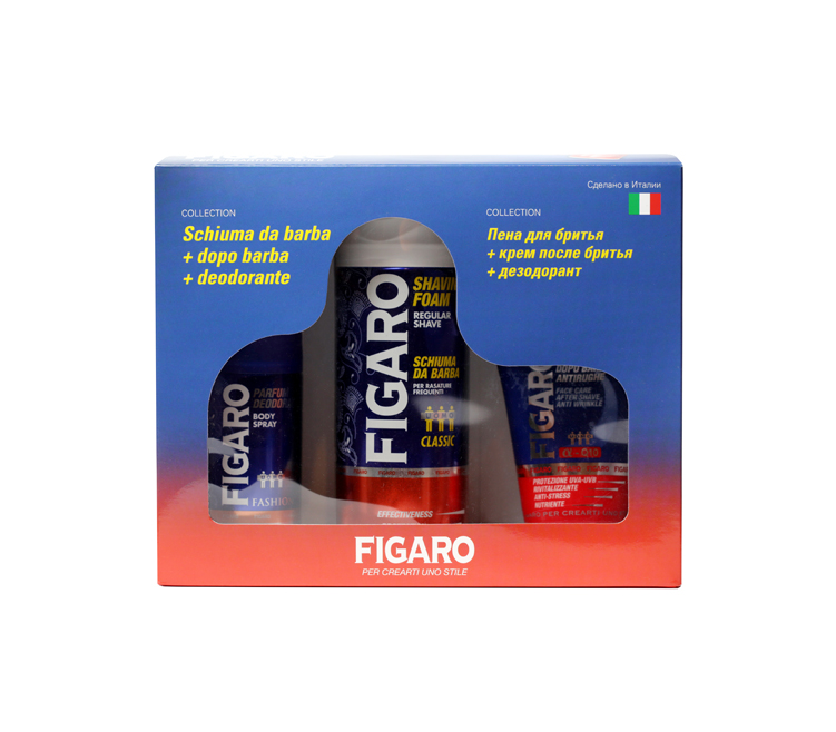 Набор для бритья Figaro (пена для бритья, крем после бритья, дезодорант) - FIGARO