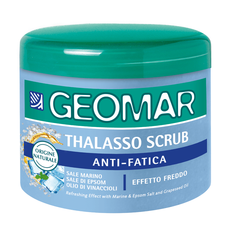 Талассо скраб снимающий усталость с освежающим эффектом, с морской и английской солью и масло Geomar - GEOMAR